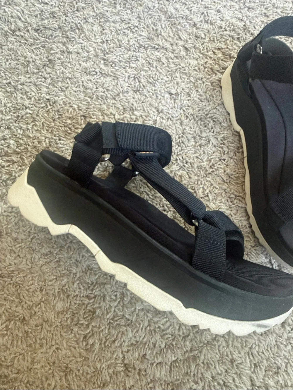 Teva Black and White Platform Sandals